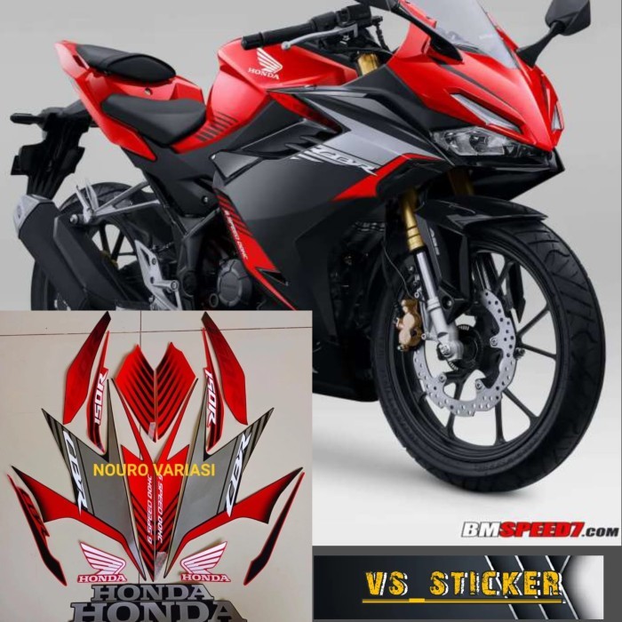 STRIPING LIST STANDART MOTOR HONDA CBR 150 CBR 2021 2022 HITAM MERAH