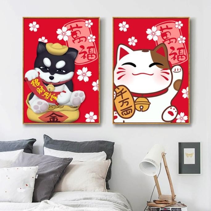 

DIY Diamond Painting Full Maskot Kucing anjing rezeki 3850CM D748