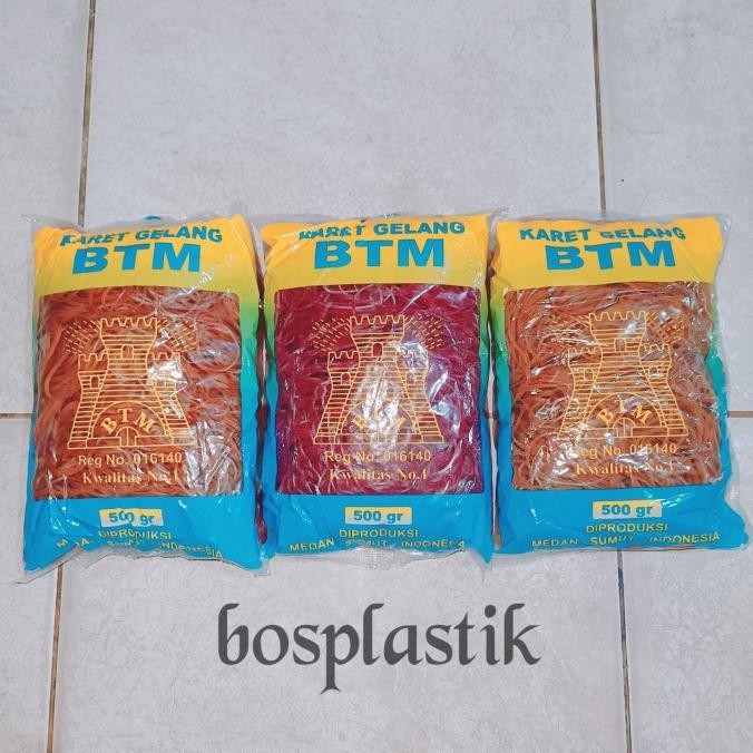 

karet gelang btm kualitas super (isi 1/2 kg) !!