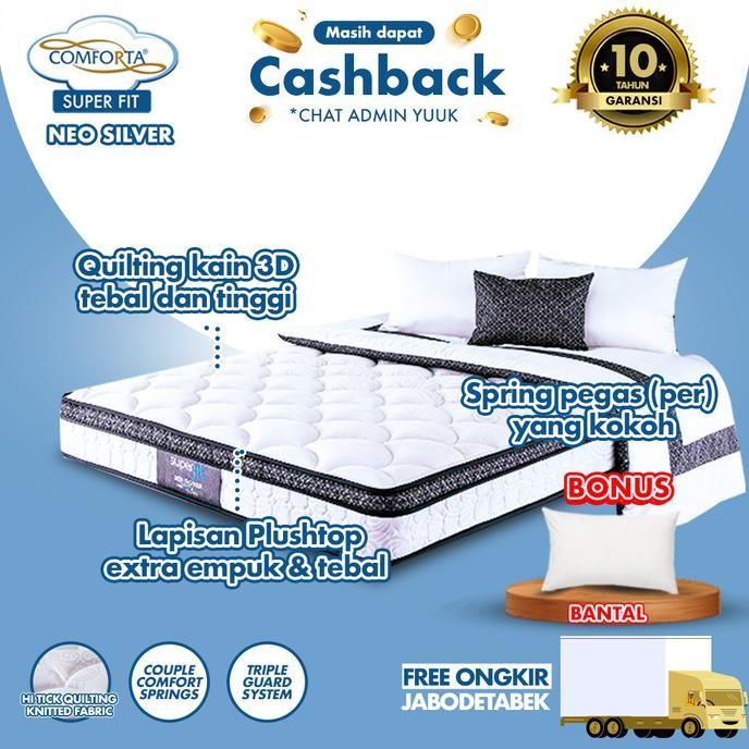 Comforta Hanya Kasur Spring bed Super Fit Silver 120x200