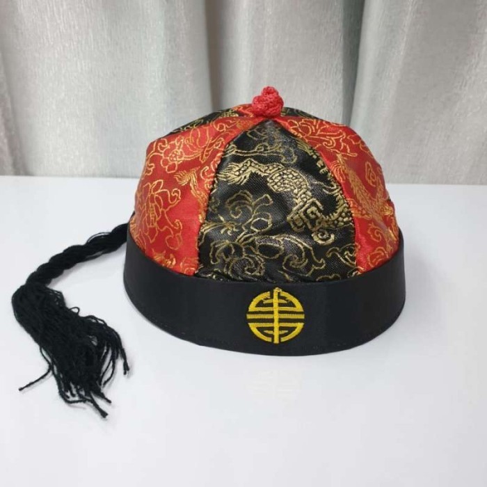 

Imlek Topi imlek topi china pria dewasa anak bahan satin - Merah Hitam 6 !NEW