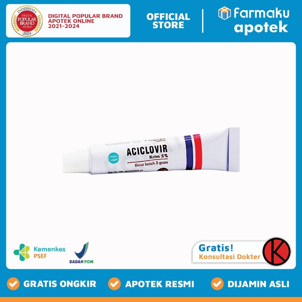 Acyclovir 5% Cream 5 gr KF Tube
   - ASB