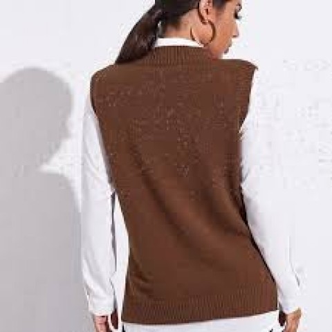 Blouse Lengan Balon (COKLAT PUTIH)