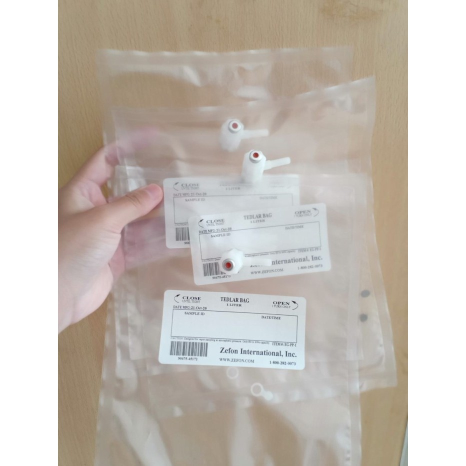 Sale Tedlar Bag Gas Sampling, Ready Stock Tedlar Bag 1,0 Liter 1 Pack