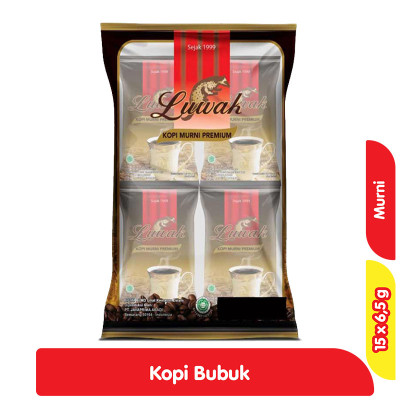 

Luwak Kopi Bubuk Murni Premium 10 + 5 x 6.5 g