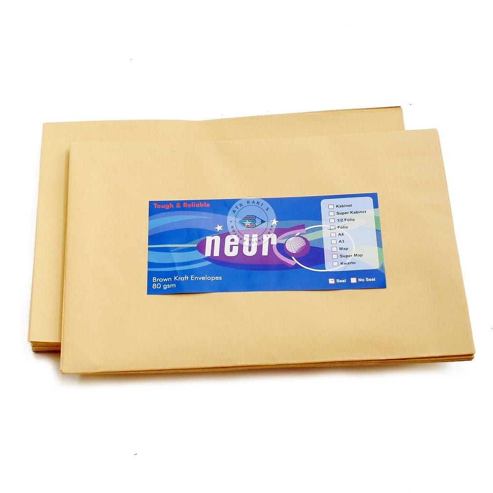 

GHT NEURO - Amplop Coklat Polos Ukuran Folio Seal - Pack