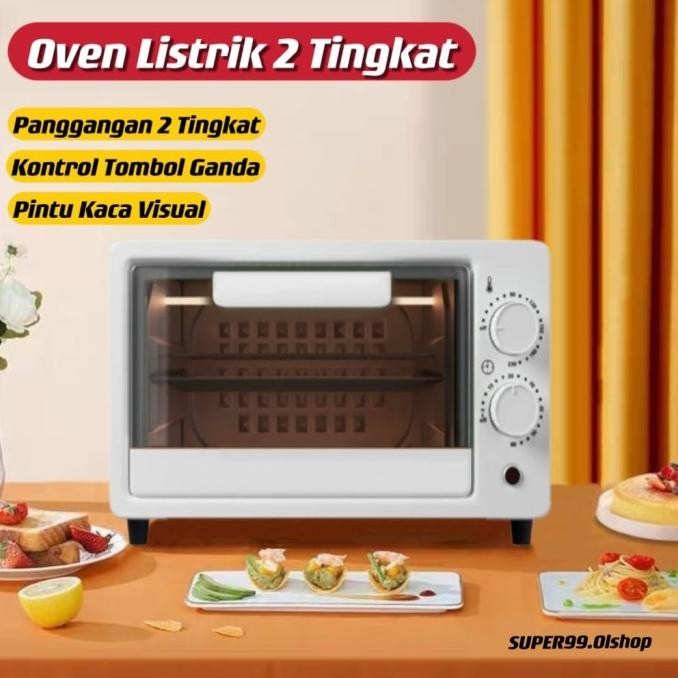 Oven Listrik Mini Microwave 12L Multifungsi/ Oven Listrik Low Watt 12