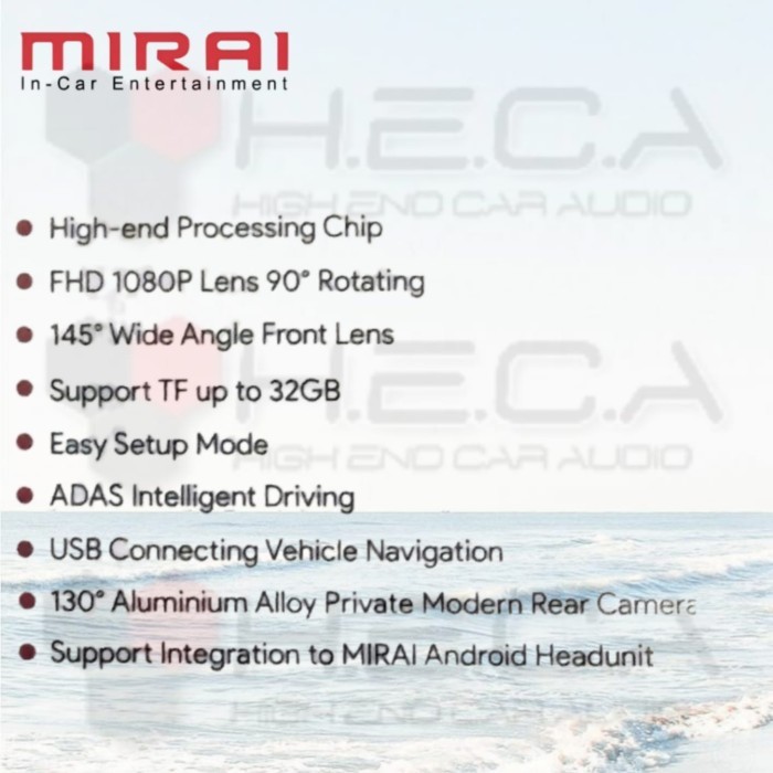 Paling Baik Mirai Md-102D Dashcam Dvr Recorder Camera Mobil Adas Dash Cam Kamera