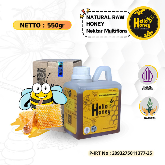 

Terlaris Madu Murni Asli - Natural Raw Honey Hello Honey 600 Gram SALE