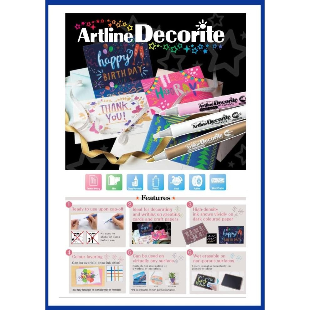 

Spidol Artline Decorite Brush Set Edf-F/4Psh2