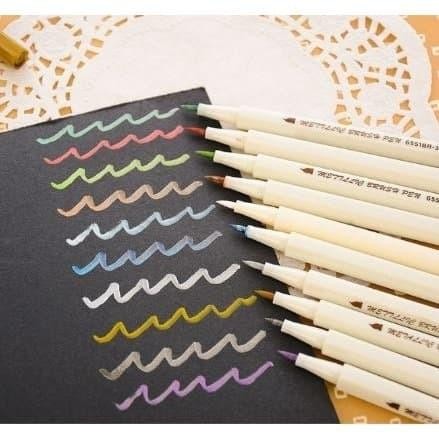 

Metalic Calligraphy Brush Pen (10Pcs)