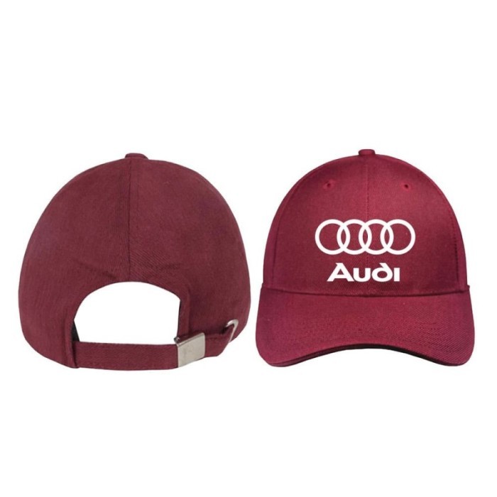Topi topi baseball caps sport pria premium audi logo - Merah terbaru termurah