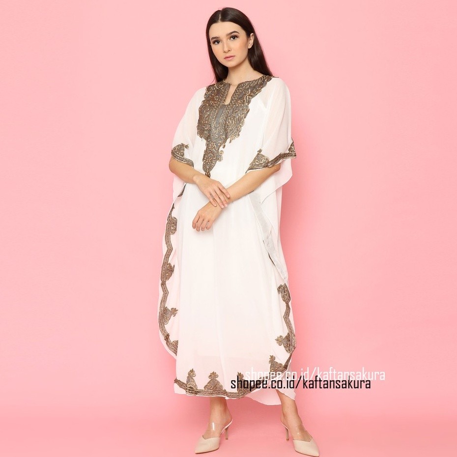 Kaftan Ghames Bsju Games Idul Fitri Longdress Remaja Tunik Wanita Kondangan Brukat Dres 1Set Kaffan 