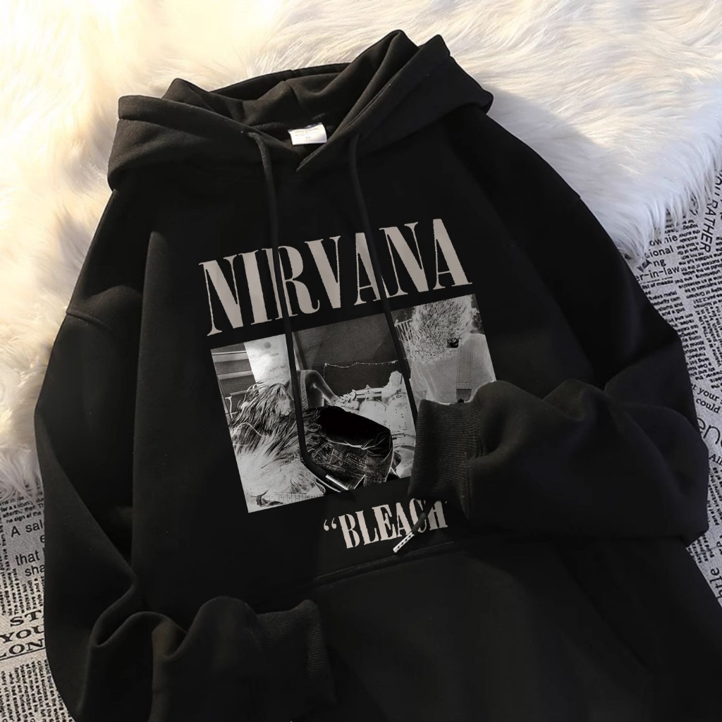 HITAM Ba o.id Sweater Hoodie Oversize Pria | Nirvana Hoodie Pria Original 100% Branded | Hoodie Pria