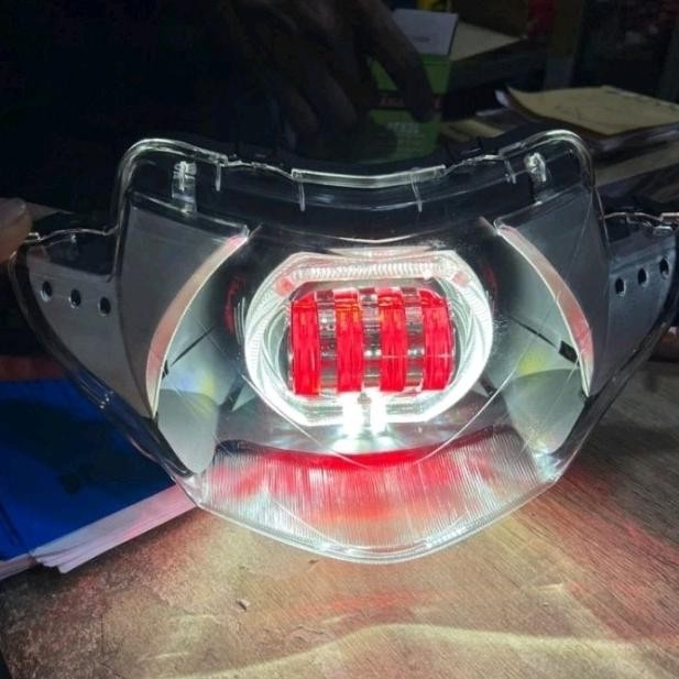 Lampu Depan Supra X 125 Lama Custom Daymaker Biled Shroud