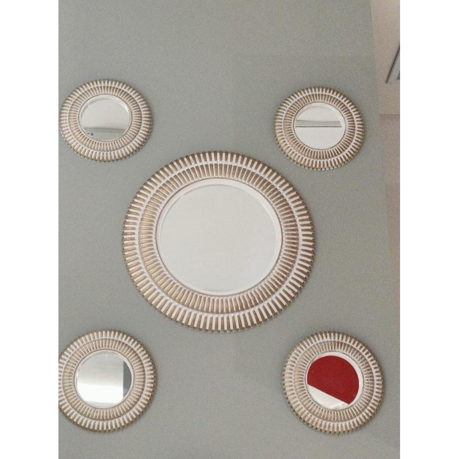 Hiasan Dinding  Ruang Tamu Rotan Kaca 5 Pcs Wall Decoration Informa Asli