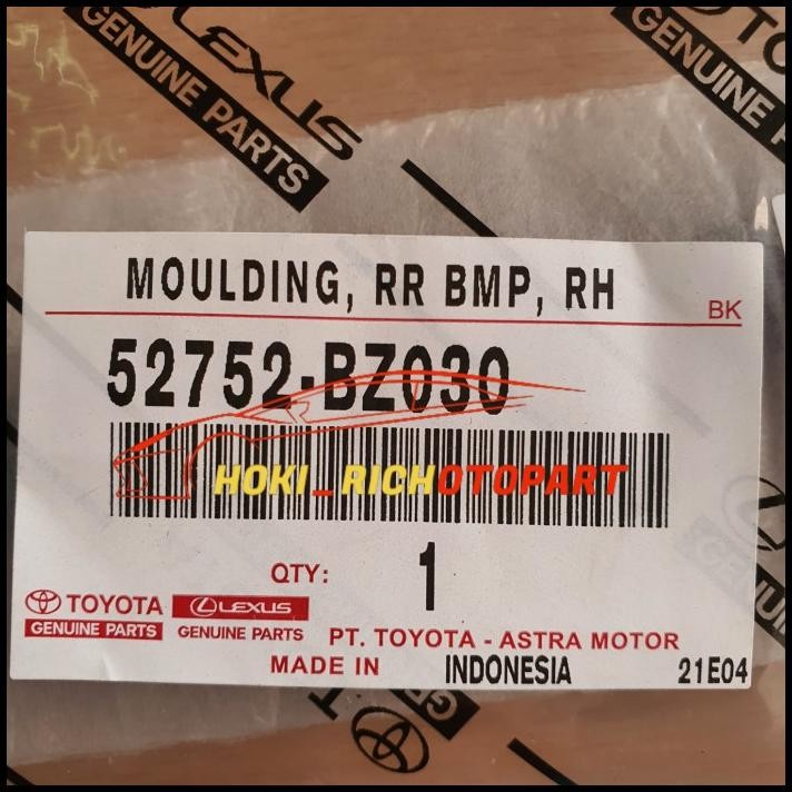 TERBARU LIST MOULDING BEMPER BELAKANG AVANZA 2019 TIPE G ORIGINAL HARGA SATUAN 