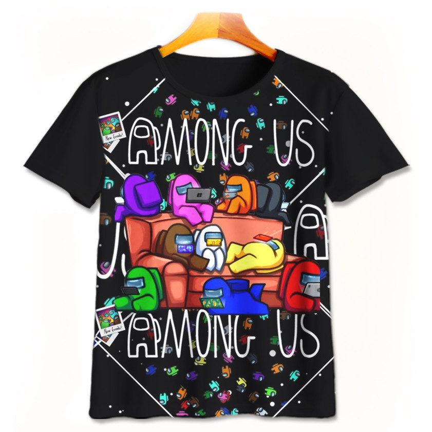 Kaos Game Among Us AmongUS-1-designWD Kaos Anak Laki Laki Perempuan Umur 1 - 12 Tahun Kaos Game Movi