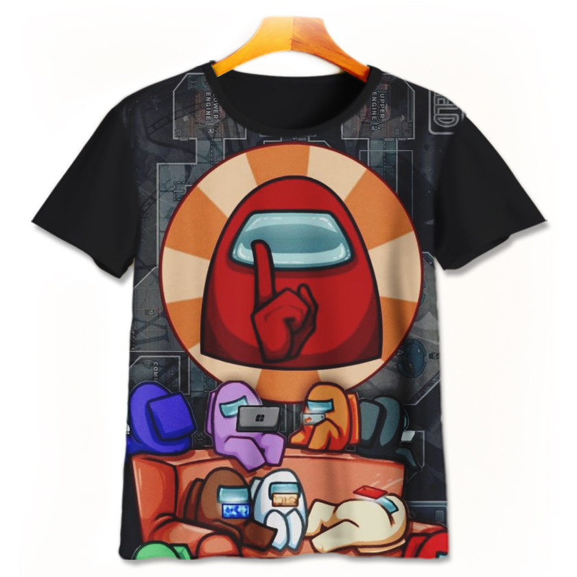 Kaos Game Among Us AmongUS-4-designWD Kaos Anak Laki Laki Perempuan Umur 1 - 12 Tahun Kaos Game Movi