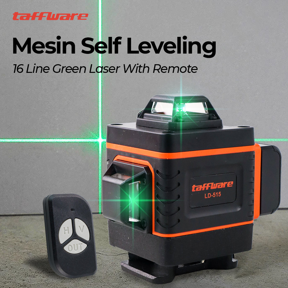 

- Taffware Mesin Self Leveling 16 Line Green Laser 4D with Remote - LD-515 -