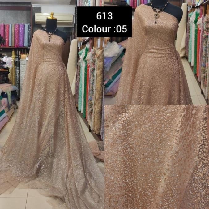 {{{{}}] Kain Tile Sugar Candy Gradasi Ombre Cream - Gold