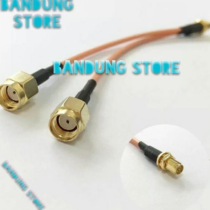 populer] pigtail dual rp sma male to rp sma female