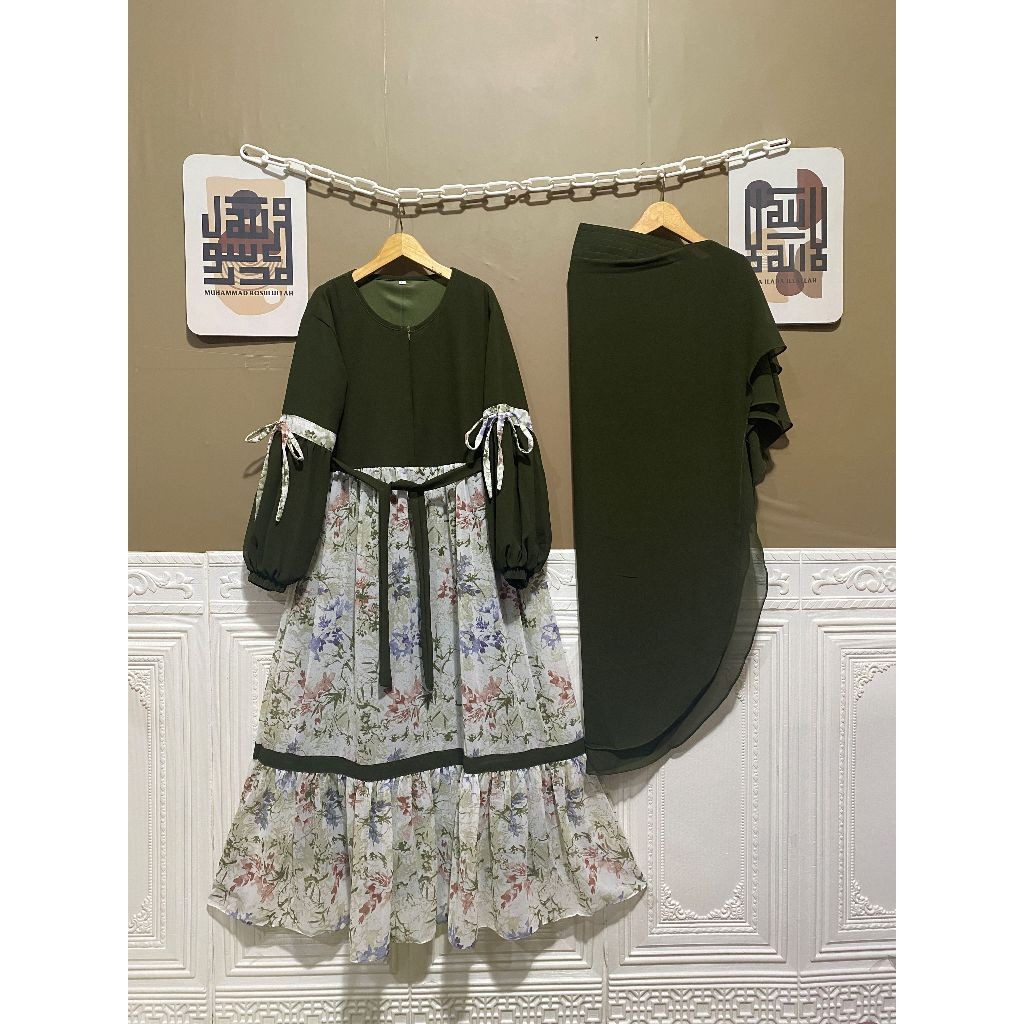 Baju Muslim Anak Perempuan 2025 Cewek 5 6 9 10 Tahun Setelan Tanggung Lengan Panjang Idul Fitri Paka