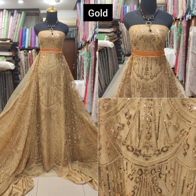 ] Kain Tile Ziad Nakad Sequin Dress Sapto Payet Gold