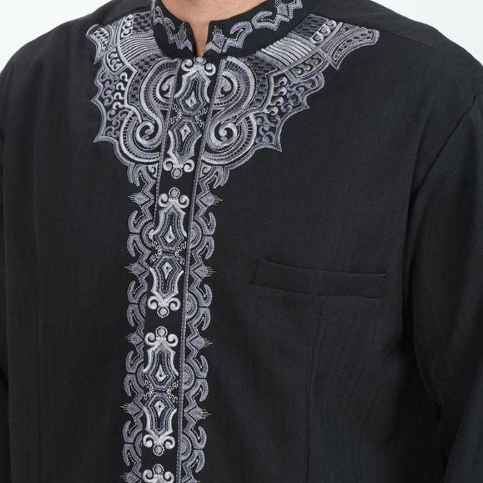 Promo Batik Arjuna weda Jasko Simetris Baju Koko Pria - Hitam COD