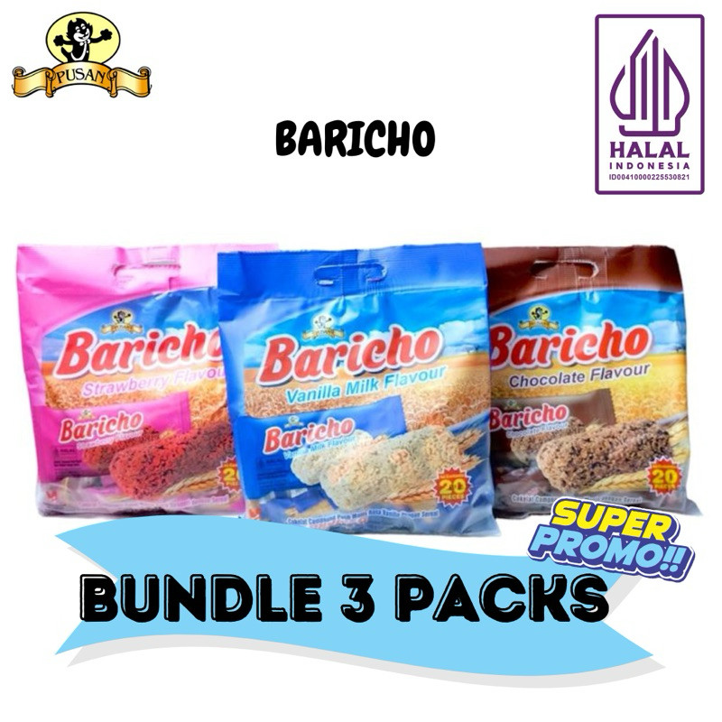 

BUNDLE GET 3 PACKAGE PUSAN BARICHO SNACK SEREAL OAT RASA COKELAT STROBERI VANILLA
