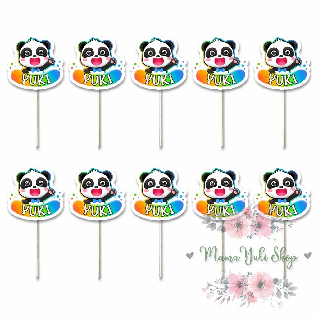 Topper Cake Cupcake Pudding BABYBUS CUPCAKE NAMA BABYBUS PANDA
