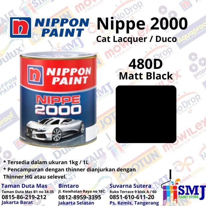 

CAT DUCO NIPPE 2000 480 SUPER BLACK / HITAM KILAP GLOSS 1L 1KG ORIGINAL