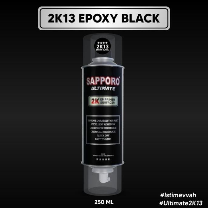 

CAT SEMPROT SAPPORO ULTIMATE 2K13 EPOXY BLACK 250 ML 2 KOMPONEN SPRAY ORIGINAL