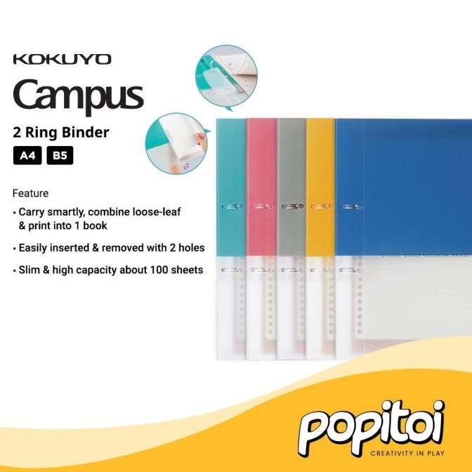 

KOKUYO Campus 2 Ring File Binder A4 Notebook Loose Leaf