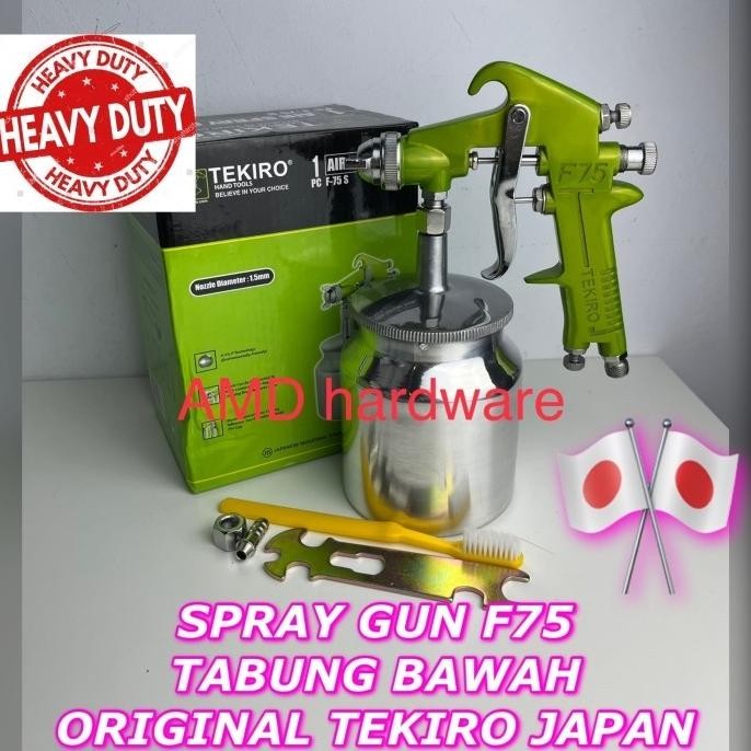 

TEKIRO JAPAN SPRAY GUN F75 S TABUNG BAWAH SPET SEMPROTAN CAT KOMPRESOR ORIGINAL