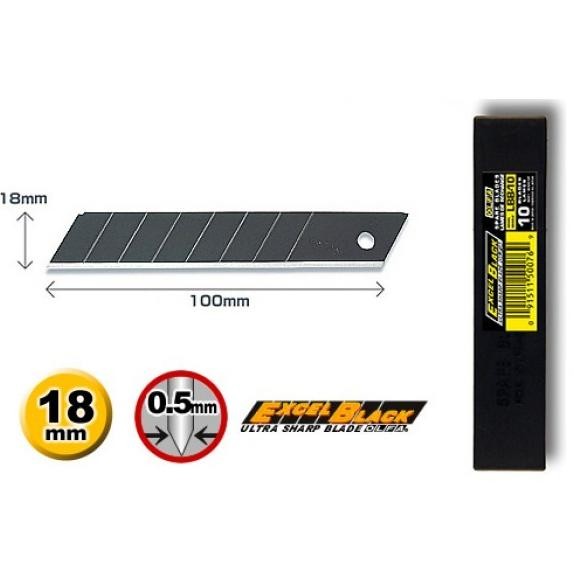

Berkualitas Refill Pisau Cutter 18mm LBB-10B (10pcs pack) Olfa Spare Blade Black