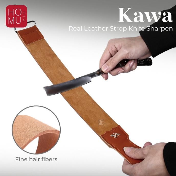 

Berkualitas HOMU KAWA Real Leather Strop Knife Sharpen Pengasah Pisau Kulit