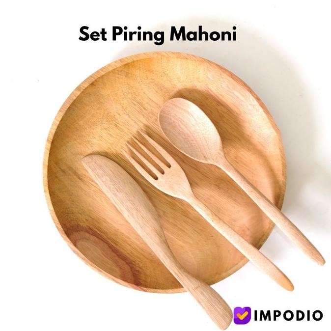 

Berkualitas Set Piring kayu Free sendok garpu dan pisau