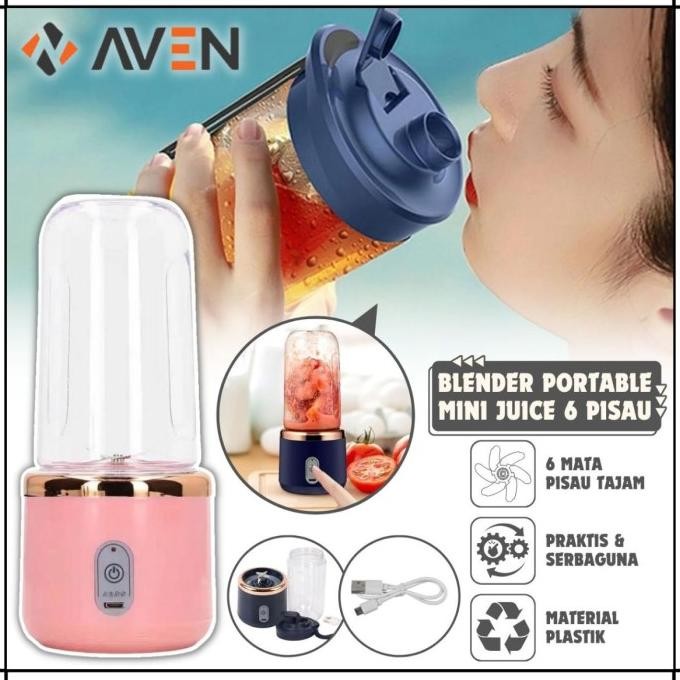 

Berkualitas AVEN Blender Portable Mini Juicer Cup USB / Blander Jus 6 Pisau