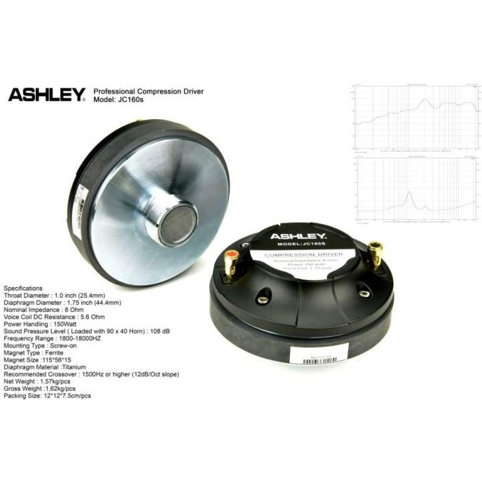ori - tweeter magnet ashley jc160s / driver tweeter ashley jc 160s original