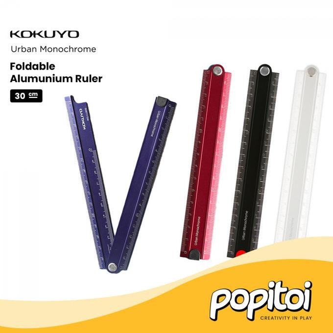 

TERLARIS - KOKUYO Urban Monochrome Foldable Aluminum Ruler 30 cm Penggaris Lipat