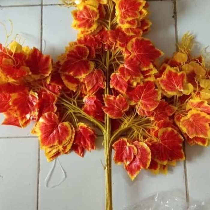 Daun Anggur Orange X3 Premium Artifisial Daun Plastik Termurah