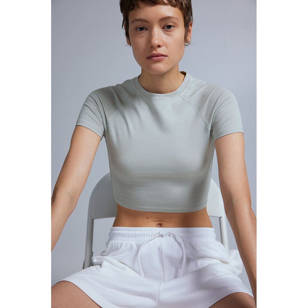 H&M Wanita Cropped T-shirt 1241335_2