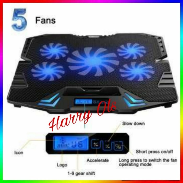 ICE COOREL Cooling Pad Laptop 5 Fan/NAJU ICE FAN Cooling Pad Laptop 5