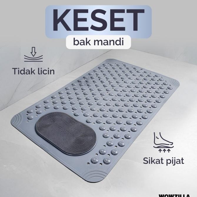 WOWZILLA KESET KAMAR MANDI ANTI SLIP DENGAN PIJAT. KARPET KAMAR MANDI ANTI LICIN. KESET KAKI/BATH DA