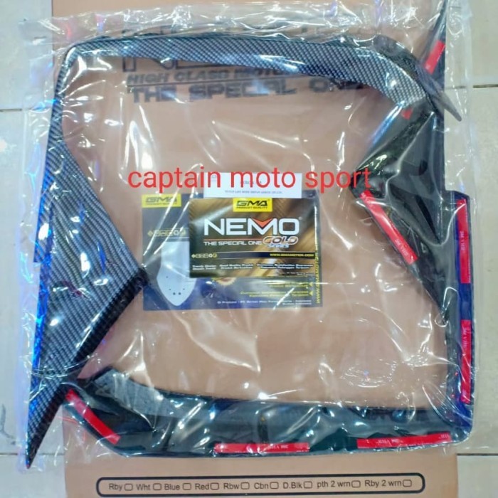 cover list body depan carbone aerox 155 tutup list body aerox 155