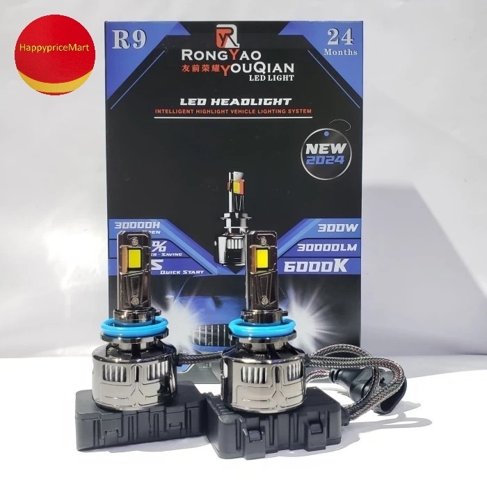 LAMPU DEPAN MOBIL CAR HEADLIGHT LED RY RONGYAO YOUQIAN 100W - H11 / H4 / HB3 / HB4 / H7 / H1