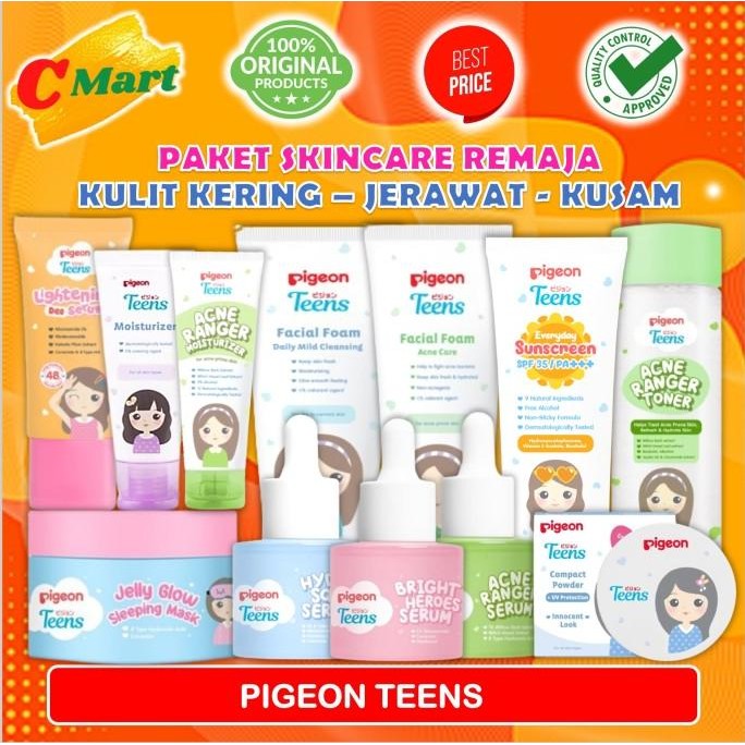 

TERSEDIA PIGEON TEENS PAKET LENGKAP - SERUM - SUNSCREEN - FACIAL FOAM - SET SKINCARE REMAJA - CMART