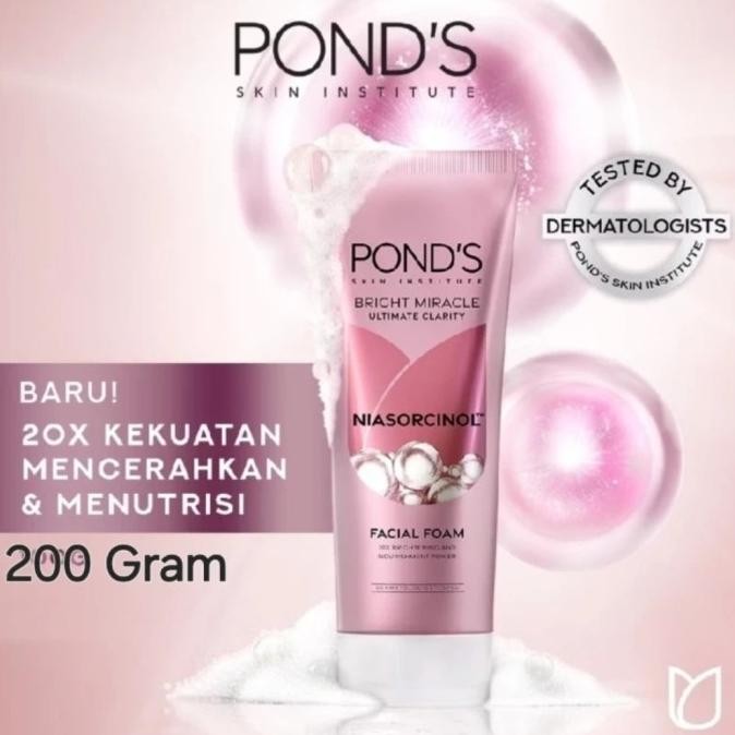 

TERSEDIA PONDS BRIGHT MIRACLE ULTIMATE CLARITY NIARSOCINOL FACIAL FOAM 100 GRAM