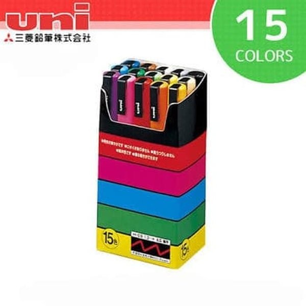 

Terlaris Uni Posca Marker Pc-3M - Spidol Set 15 Warna New